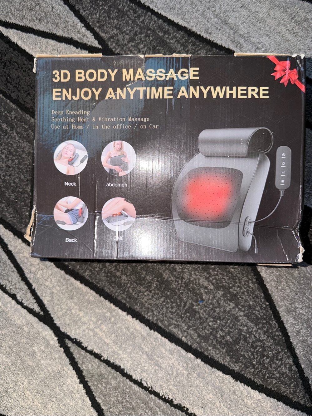 3D Body Massage Cushion with Heat & Vibration - Gray